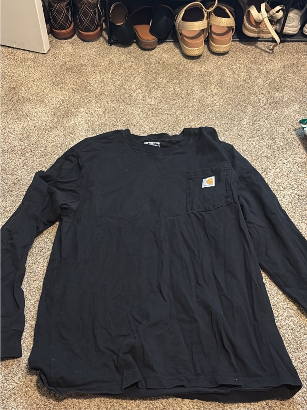 Carhartt Men's Long-Sleeve Pocket Tee - Black